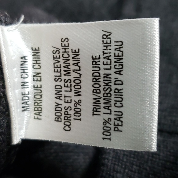 Theory black zip front Dress Gray Wool Glorine Eloquence Lamb Leather medium - Picture 8 of 8